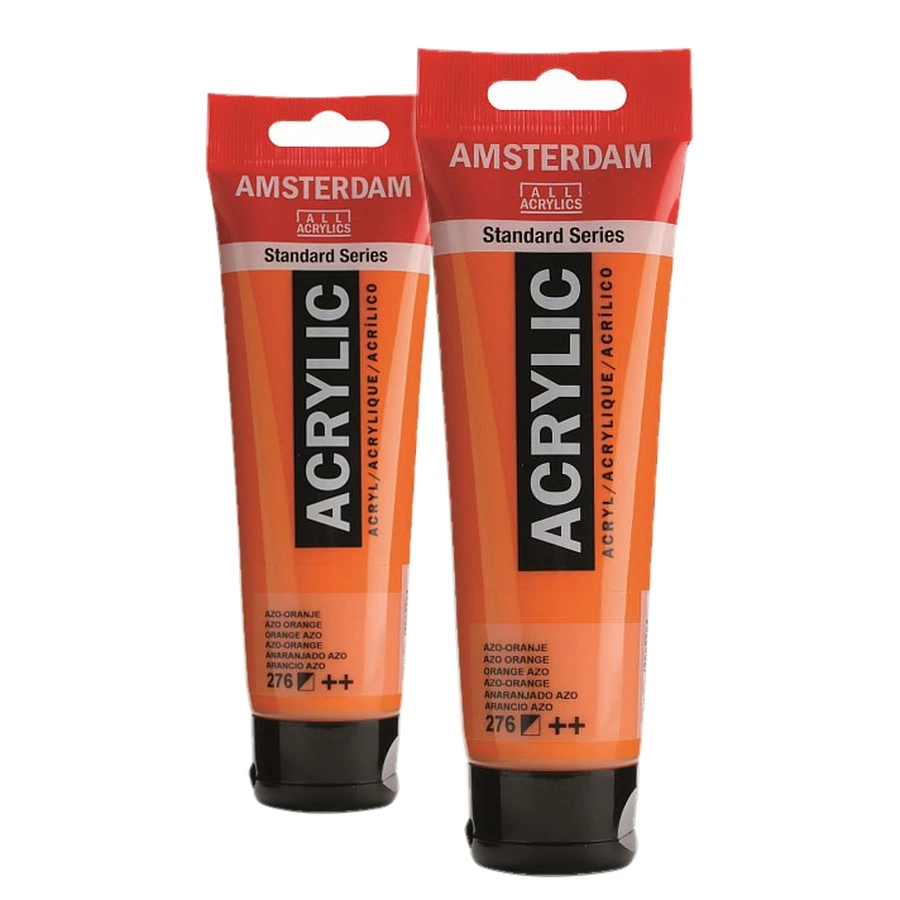 картинка Краска акриловая amsterdam, туба 120 мл, № 276 оранжевый азо