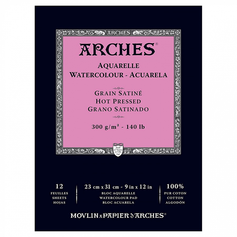 фотография Альбом для акварели arches 300г/м.кв 23*31см 12л сатин склейка по короткой стороне
