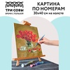 фото Картина по номерам на холсте "красные тюльпаны", 30*40 см