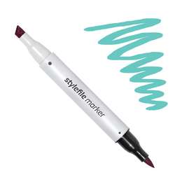 картинка Маркер спиртовой stylefile brush, два пера, 606 зелёный бирюзовый светлый