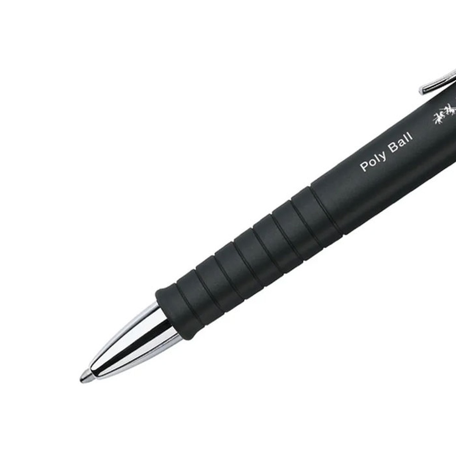 фото Ручка шариковая автоматическая faber-castell "poly ball xb", синяя, 1,4 мм, софт тач