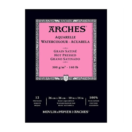 фотография Альбом-склейка для акварели arches сатин 300 г/м2, 26х36 см, 12 листов