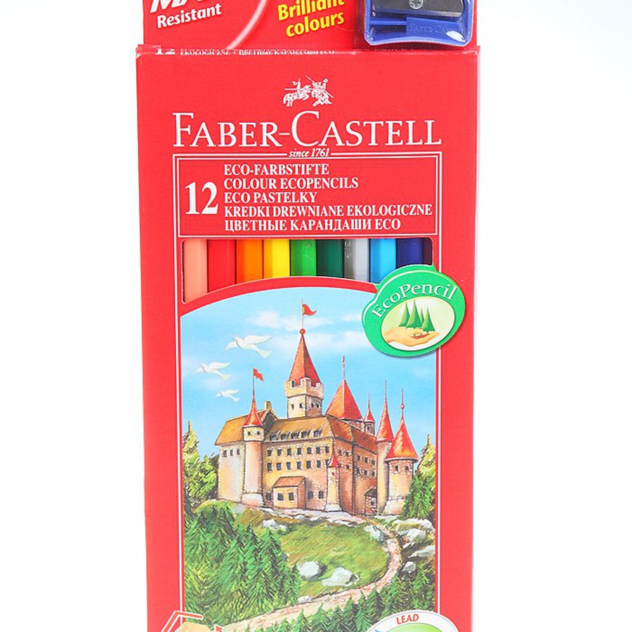 фото Цветные карандаши faber-castell с точилкой, в наборе 12 цветов