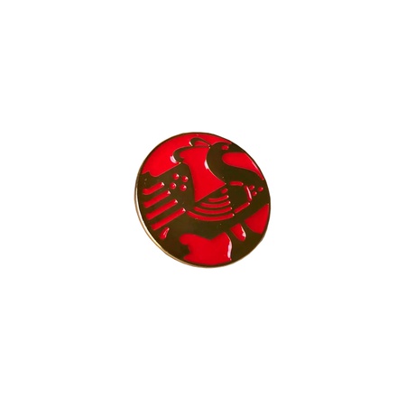 фото Значок эмалированный павлин (красный)