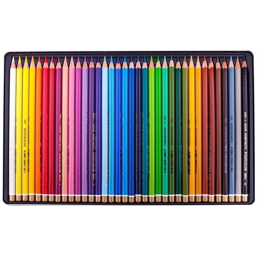 изображение Набор цветных карандашей polycolor koh-i-noor, 36 цветов, в металлическом пенале