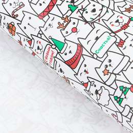 фотография Бумага упаковочная крафтовая «новогодние котики», 50 × 70 см