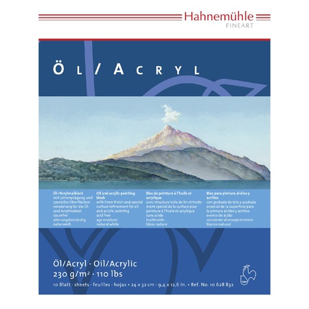 изображение Альбом-склейка бумаги для акрила и масла hahnemuhle, размер 30х40 см, 10 листов, плотность 230 г/м2