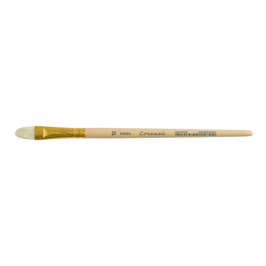 картинка Кисть hana щетина, овальная №12, короткая ручка