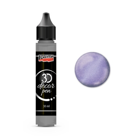 картинка Контур акриловый pentart 3d decor pen 30 мл серебристо-фиолетовый с блёстками