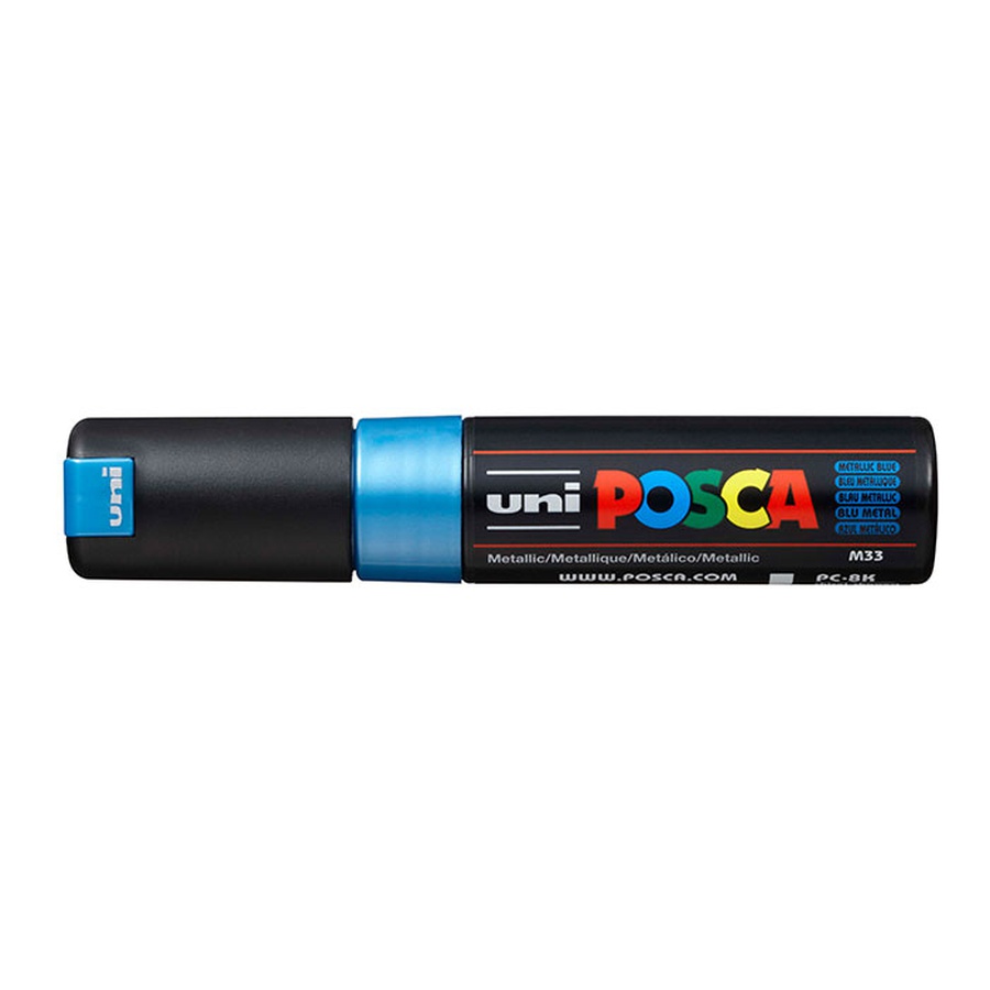 картинка Маркер posca pc-8k, синий металлик, до 8.0 мм, скошенный наконечник