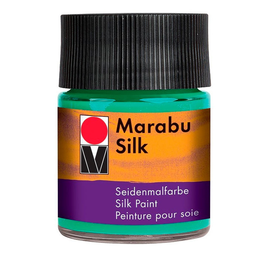 фотография Краска по шелку silk, цвет изумрудный, объем 50 мл, marabu