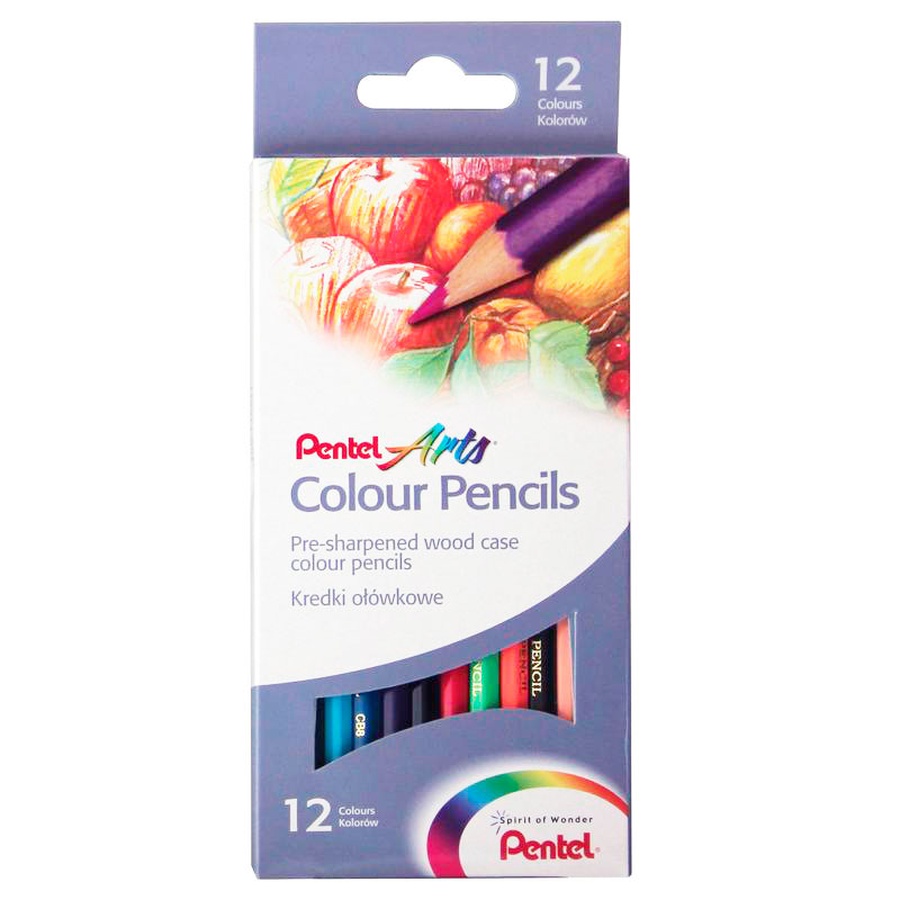 изображение Набор цветных карандашей pentel colour pencils 12 цветов
