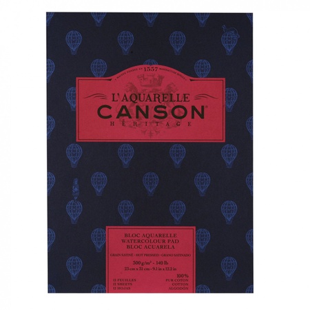 Альбом-склейка для акварели Canson Heritage из 12 листов, Сатин, 23х30 см 300 г/м2, 100% хлопок Альбом-склейка для акварели из 100% хлопка Canson Heritage. Производится на специальной цилиндрической машине, имитирующей ручное литье. Canson Herit…