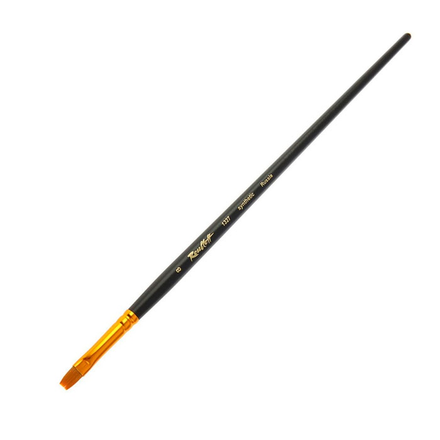 картинка Кисть синтетика roubloff № 8 плоская, длинная ручка, 1327
