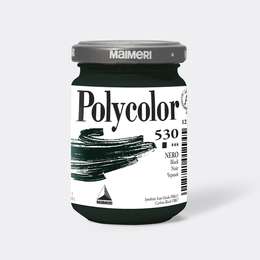 фотография Краска акриловая maimeri polycolor, банка 140 мл, чёрный