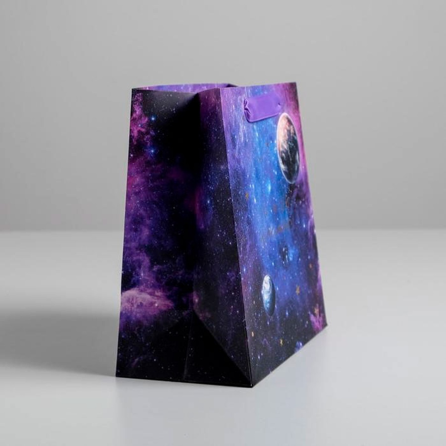 картинка Пакет ламинированный квадратный «ты мой космос», 22 × 22 × 11 см