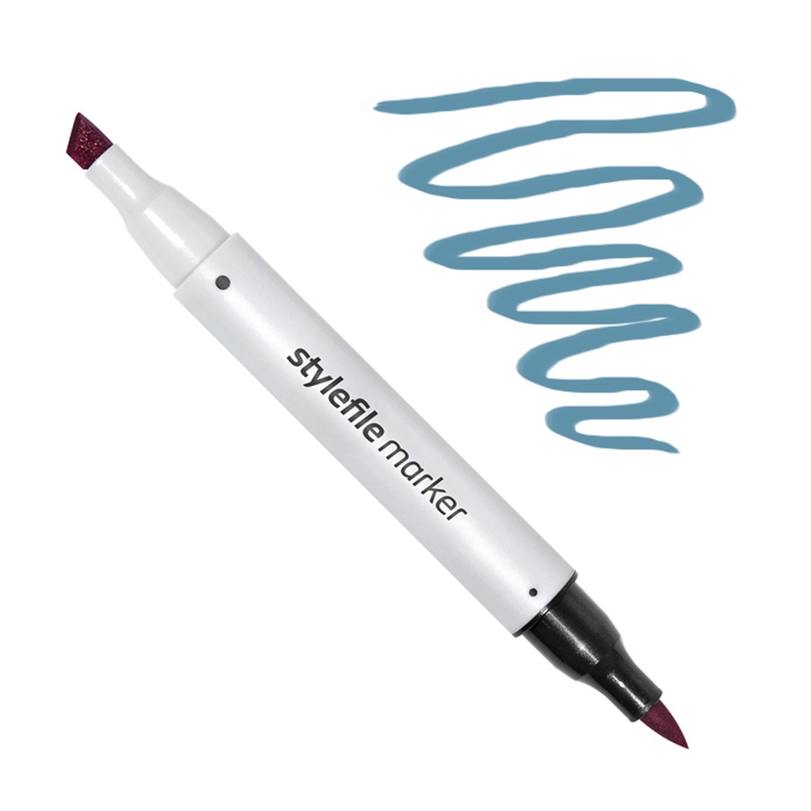 фотография Маркер спиртовой stylefile brush, два пера, 512 синий морской
