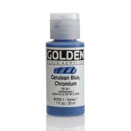 фотография Краска акриловая golden fluid, банка 30 мл, № 2050 лазурный тёмный