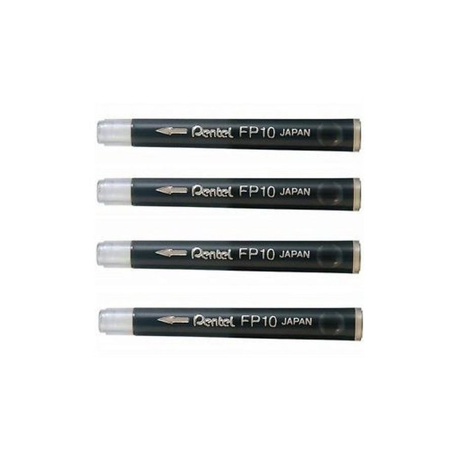 фото Набор картриджей pentel для ручки-кисти brush pen, 4 штуки, чёрный
