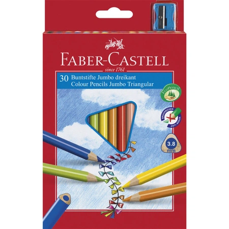 фотография Набор цветных карандашей faber-castell junior grip 30 цветов, трехгранные