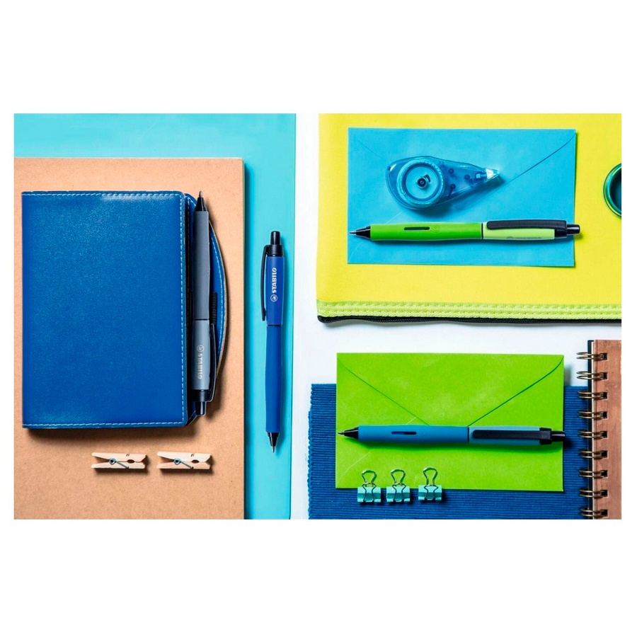 изображение Ручка гелевая автоматическая stabilo palette xf синяя корпус синий в блистере