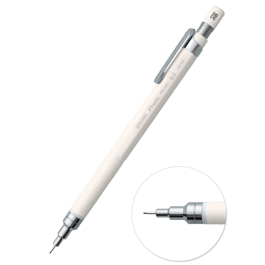 фотография Карандаш механический penac protti prc 105 0,5мм. hb, белый