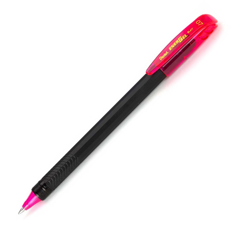 картинка Ручка гелевая pentel energel, розовый стержень, 0,7 мм