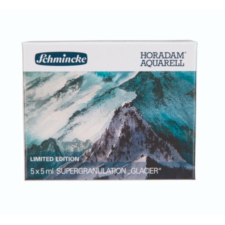 Набор супергранулирующих акварельных красок Schmincke Horadam, Glacier, тубы 5х5мл, в картоне Новое специальное издание Schmincke Horadam AQUARELL «Супергранулирующие краски» содержит в общей сложности 25 цветов в тубах по 5 мл, разделенных на…
