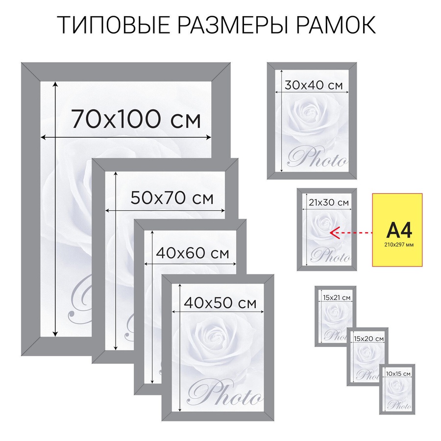 картинка Рамка 10х15 см белая, багет 18 мм, стекло