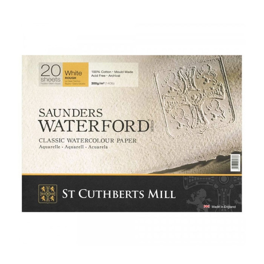 фото Блок для акварели saunders waterford rough block white 300 г/м2, 360x260 мм, 20 листов