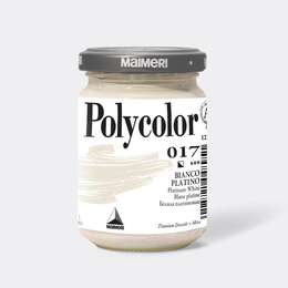фото Краска акриловая maimeri polycolor, банка 140 мл, белила платиновые