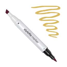 картинка Маркер спиртовой stylefile brush, два пера, 160 жёлтый оливковый
