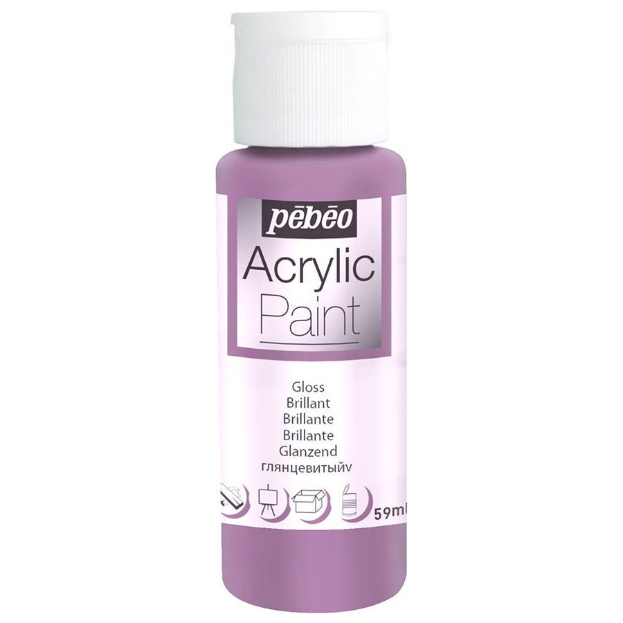 картинка Краска акриловая pebeo pbo deco, 59 мл, пурпурный глянцевый