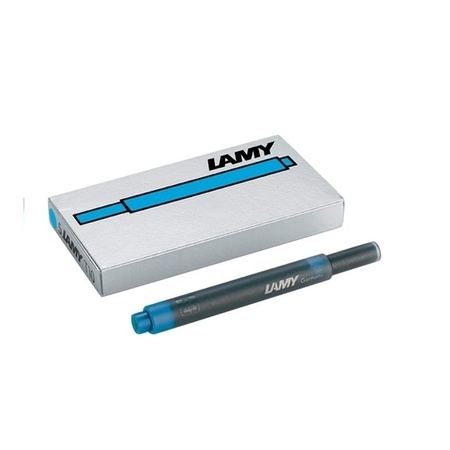 Набор чернильных картриджей для перьевой ручки Lamy T10, цвет - бирюзовый, 5 шт
