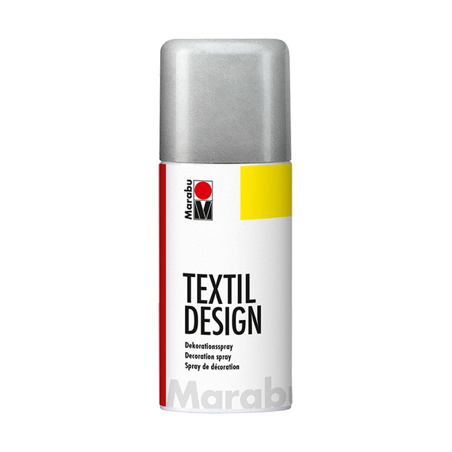 изображение Аэрозольная краска по ткани marabu серии textile design, цвет серебряный, 150 мл