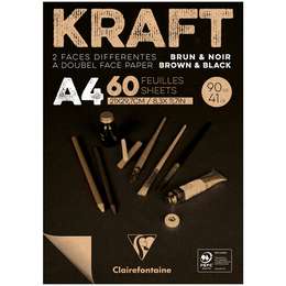 картинка Блокнот для эскизов и зарисовок clairefontaine kraft, а4,  90г/м2, крафт, 60 листов