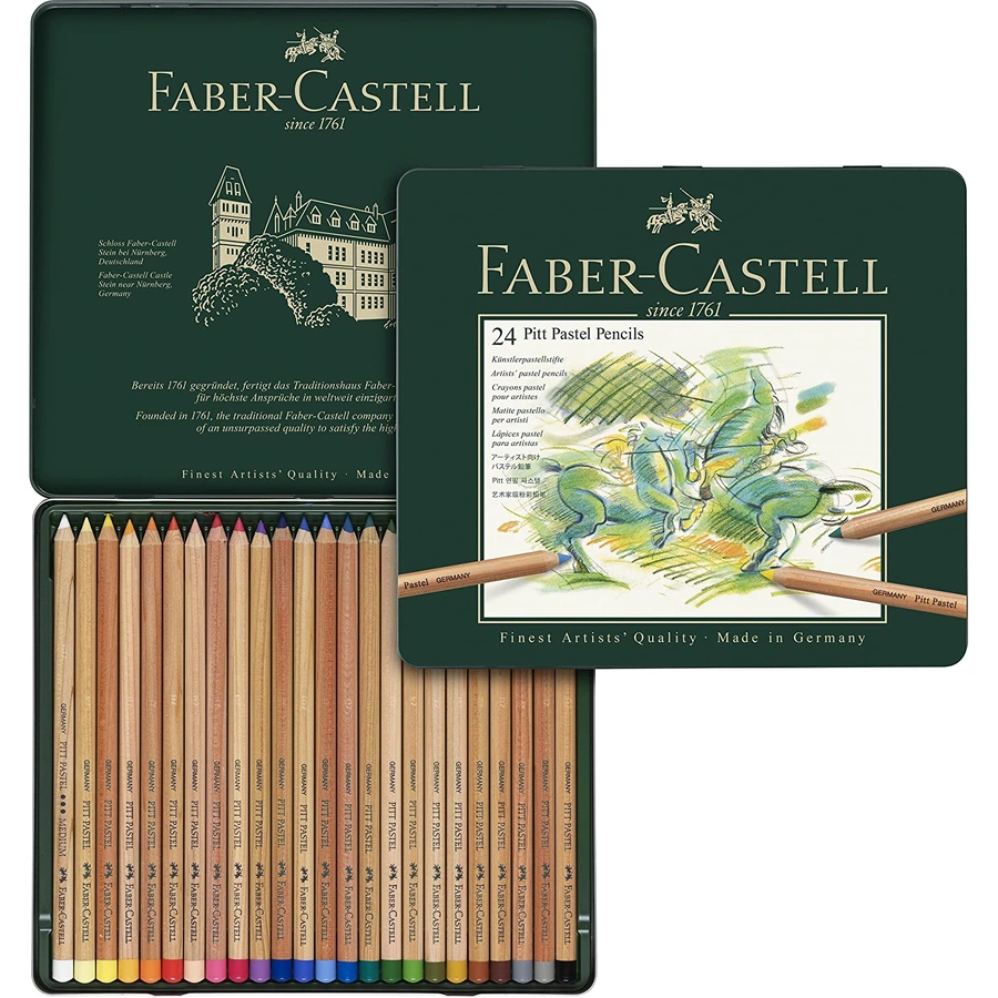 фото Набор пастельных карандашей faber-castell рitt 24 цвета в металле