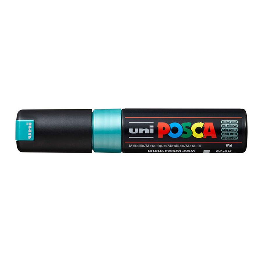 фото Маркер posca pc-8k, зелёный металлик, до 8.0 мм, скошенный наконечник
