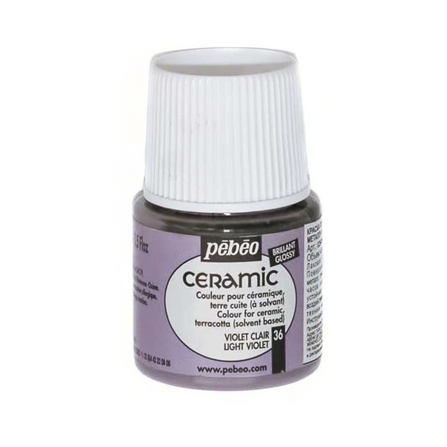 изображение Краска по стеклу и керамике pebeo ceramic, цвет - светло-фиолетовый, 45 мл