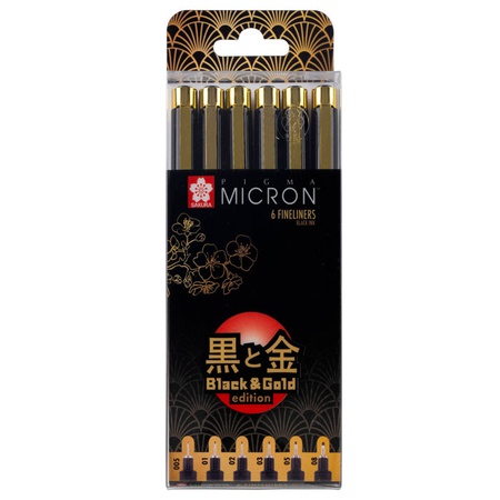 фото Набор капиллярных ручек sakura "pigma micron" 6 шт (0,2 мм - 0,5 мм) черный