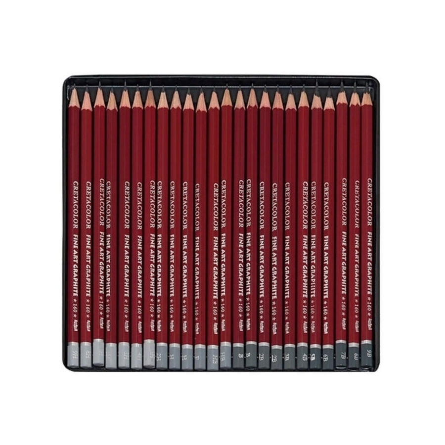 изображение Набор профессиональных графитовых карандашей cretacolor cleos, 24 шт, металлическая упаковка