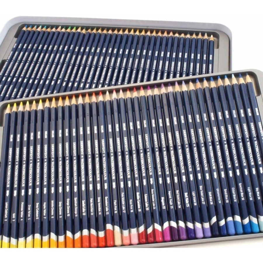 фото Набор акварельных карандашей 72 цвета в металлической коробке derwent watercolour