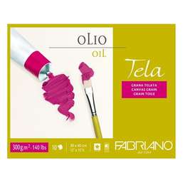 картинка Блок бумаги для масла fabriano tela 300 г/м2, 30x40 см, структура холста, 10 листов склейка по 4 сторонам