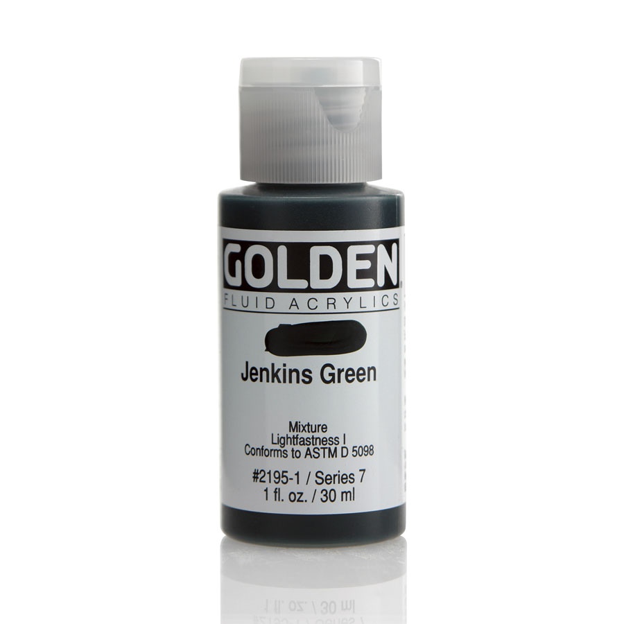 изображение Краска акриловая golden fluid, банка 30 мл, № 2195 зелёный дженкинса