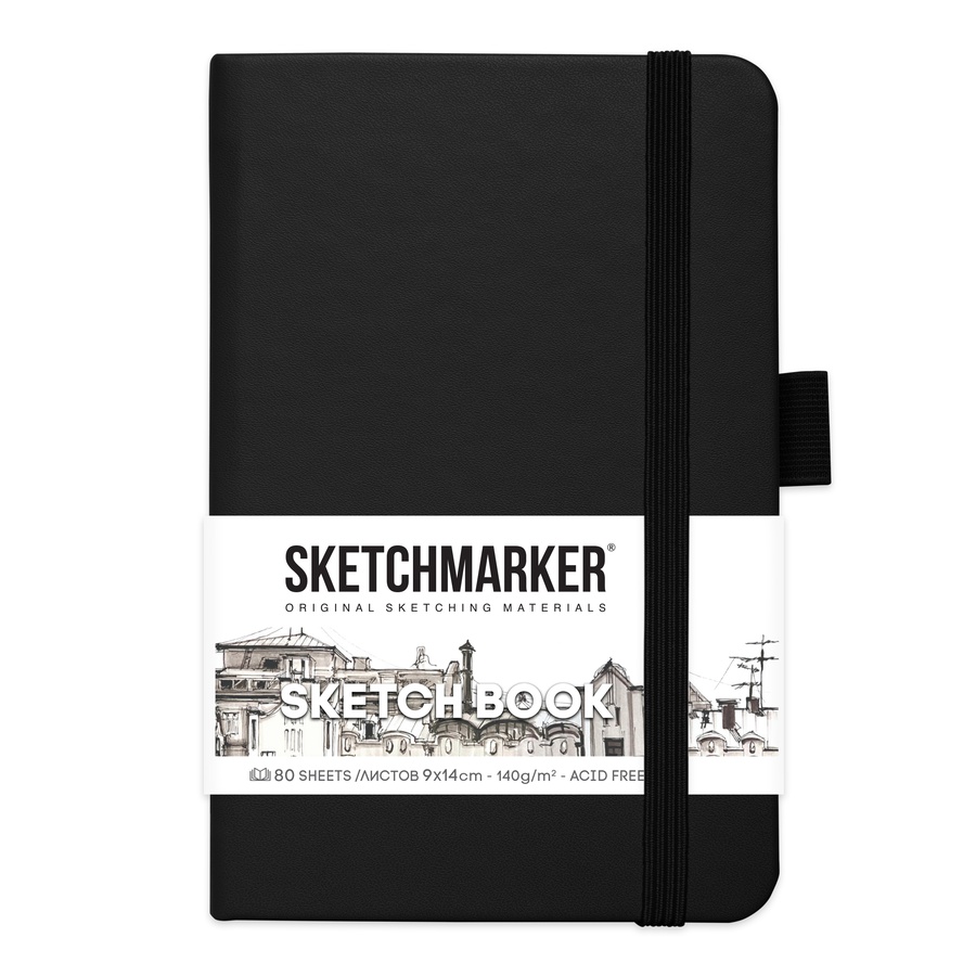 фото Блокнот для зарисовок sketchmarker  9*14 см 80л черный