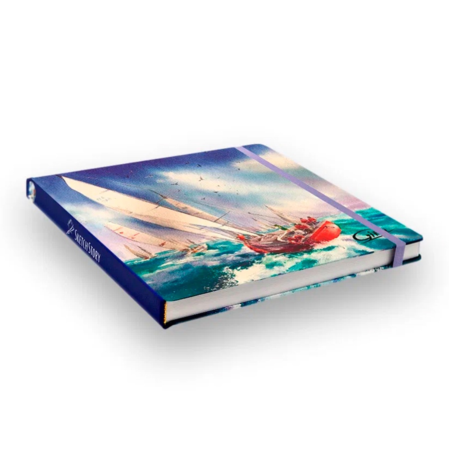 фотография Скетчбук для акварели sketchstory регата, 20х20 см, 100% хлопок