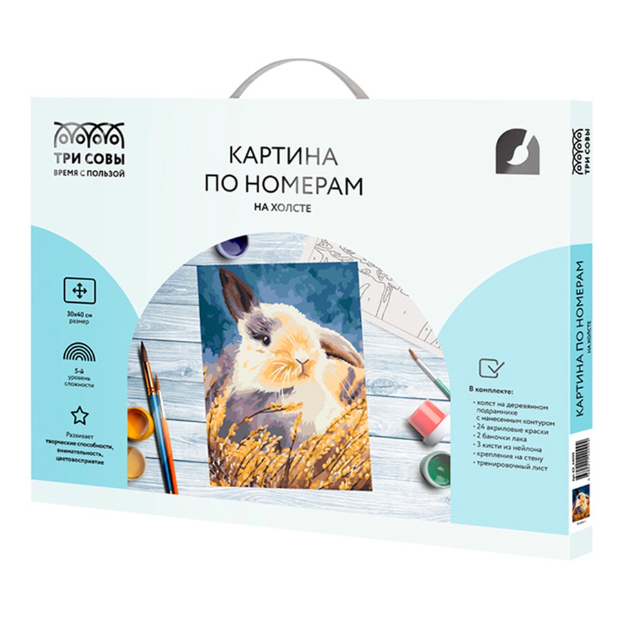 фото Картина по номерам на холсте "кролик", 30*40 см