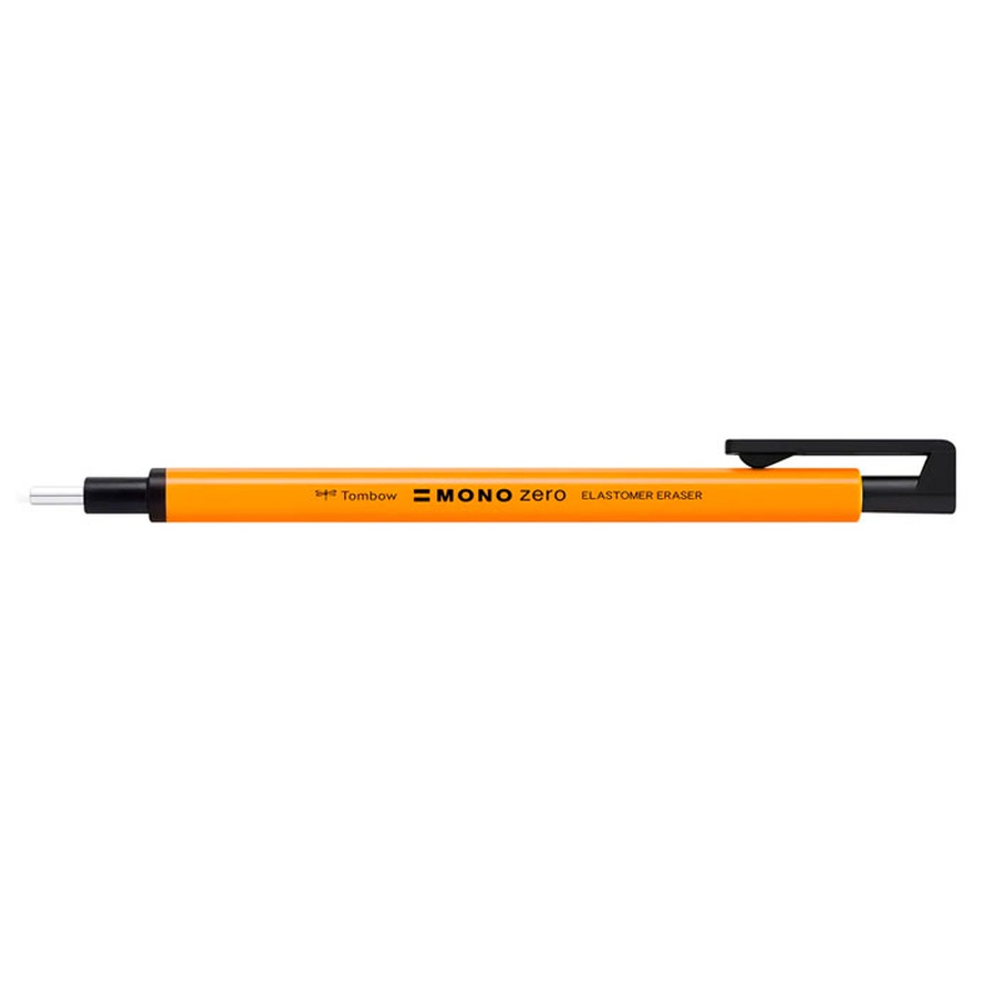изображение Ластик-карандаш tombow mono zero, неоново-оранжевый корпус, круглый, 2.3мм