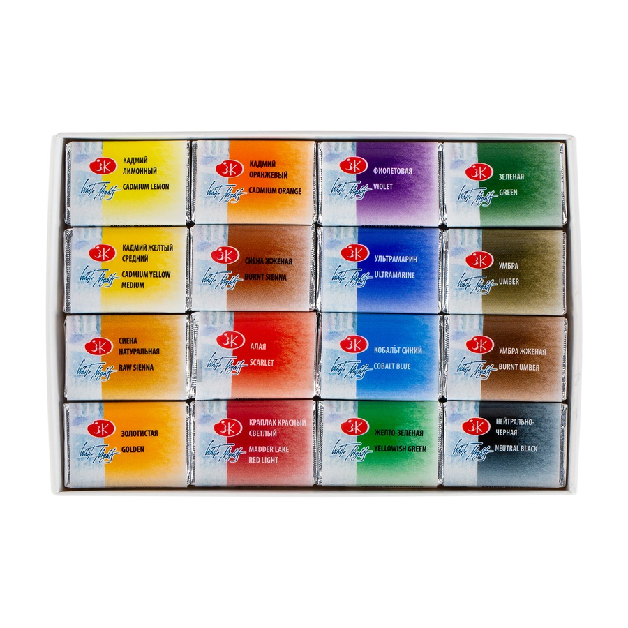 картинка Набор акварельных красок ленинград-2 невская палитра 16 цветов в картоне