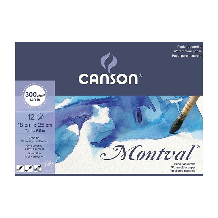 фотография Альбом для акварели canson montval 300 г/м2,18x25 см, фин